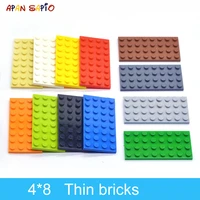 15pcs diy building blocks thin figures bricks 4x8 dots 12color educational creative compatible with brand toys for children 3035
