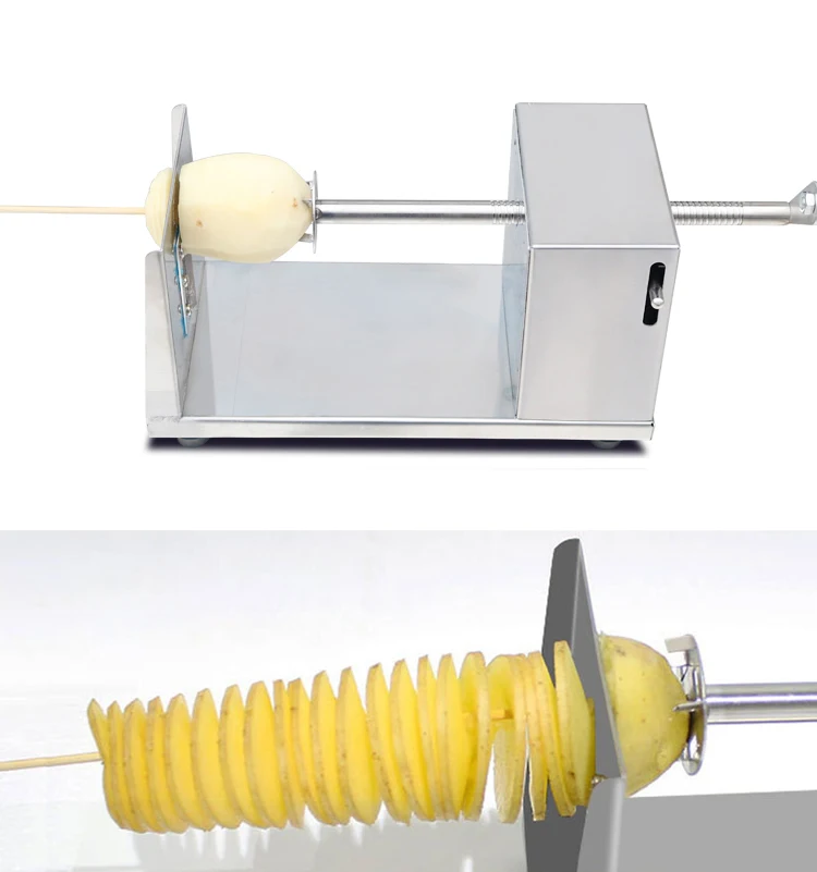 

Stainless Steel Manual Tornado Potato Machine Spiral Twisted Taro Slicer Chips Cutter Machine