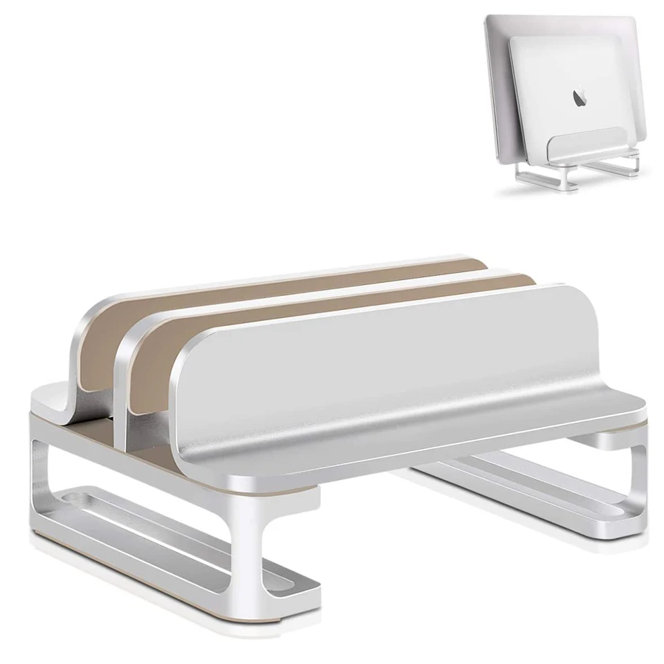 Двойная вертикальная подставка для ноутбука MacBook алюминиевый настольный
