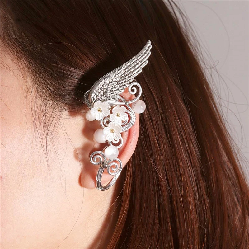 

1PC Onlylili Elf Ears Earring Pierced Ear Clip Female Earrings and Earrings Gothic Punk Wrap Cuff Earrings Women Fashion Jewelry