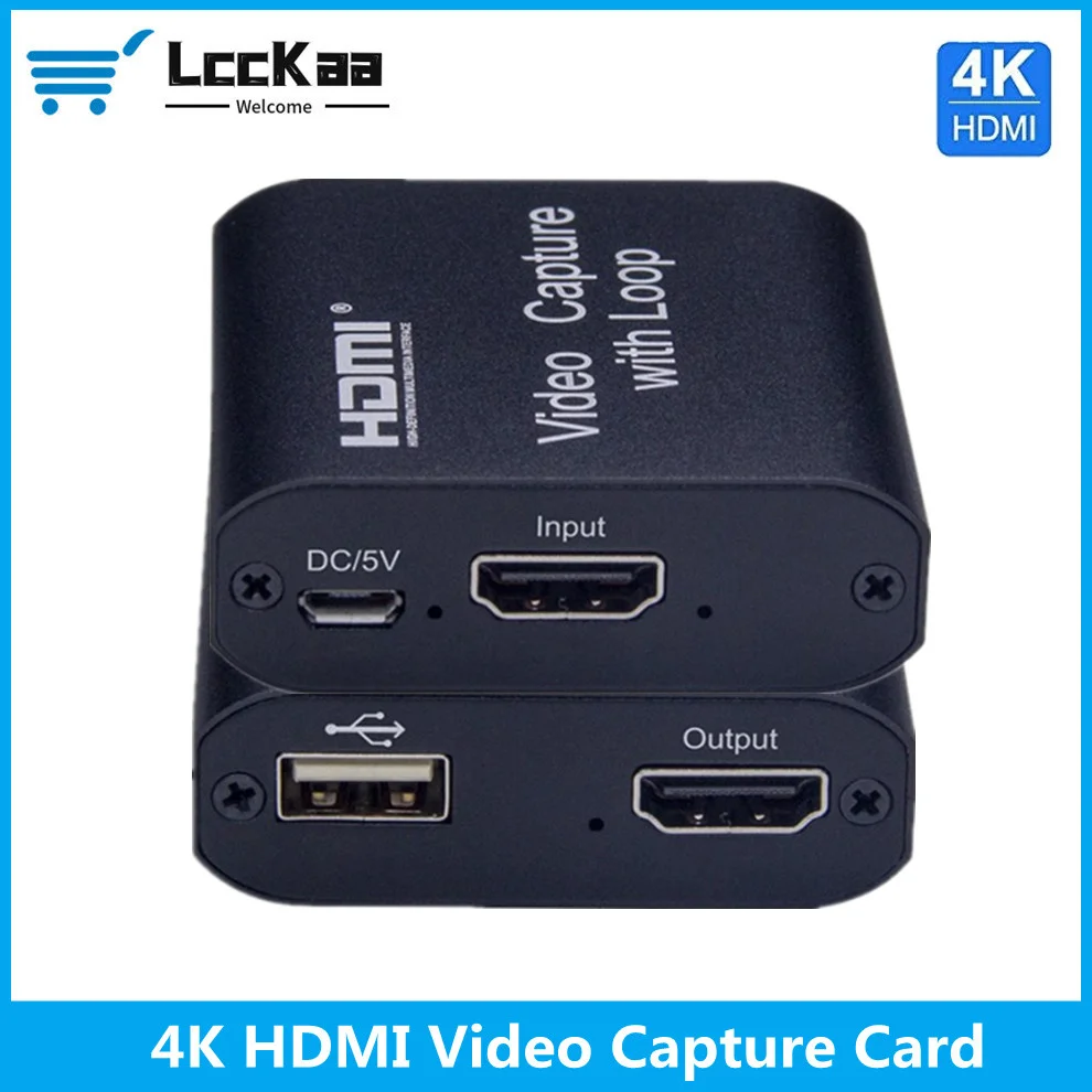 

LccKaa HD 4K HDMI Video Capture Card HDMI To USB 2.0 Video Capture Board Game Record Live Streaming Broadcast TV Local Loop