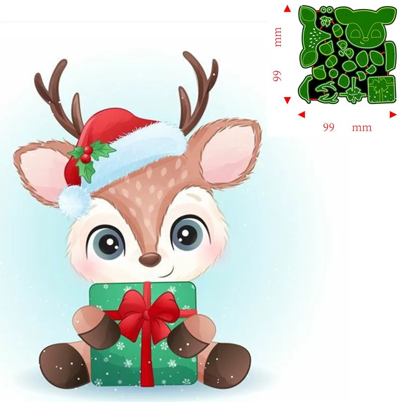 

Металлические Вырубные штампы животные Рождественский олень Скрапбукинг искусственное тиснение