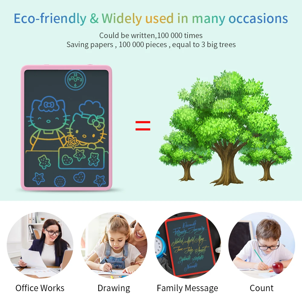 11 дюймовый ЖК планшет для письма офиса и школы стирает доска рисования