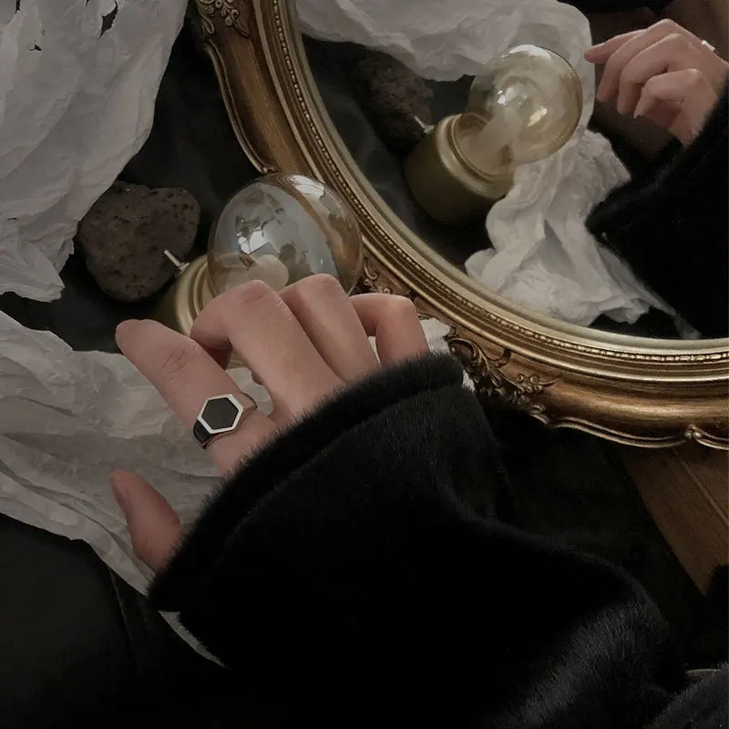 QMCOCO минималистичное серебряное кольцо в форме ромба модное креативное