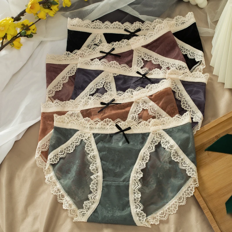 Бесшовные женские трусы с милым бантом для молодых девушек низкой талией