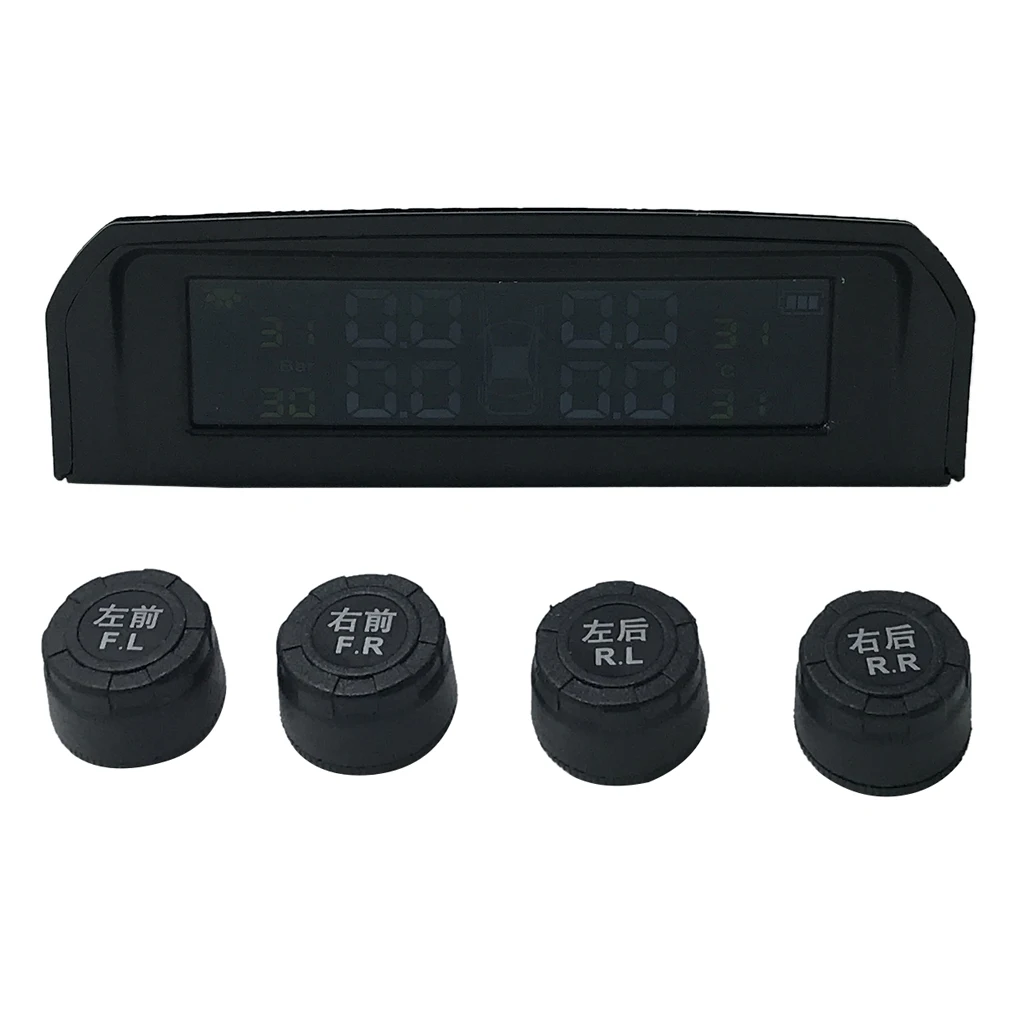 

Car LCD LED Display TPMS Tire Pressure Monitoring System 4 External Sensors