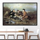 Картина в реалистичном стиле известный постер охотников на отдыхе василидж перав русское Искусство Картина на холсте для украшения дома
