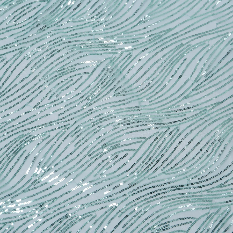 Упаковка из 5 ярдов волнистой полосатой блестки вышитая кружевная ткань сетка с