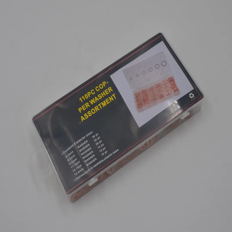 110 шт. различные размеры плоская медная шайба масляное кольцо автомобильная