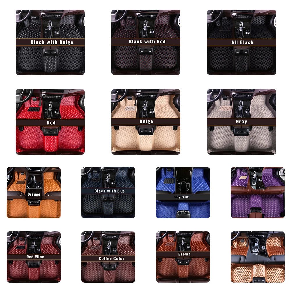 

Custom 6/7/8 Seats Leather Car Floor Mats Suitable For 98% Car Models Foot Pads Four Season Auto Carpet Accessories
