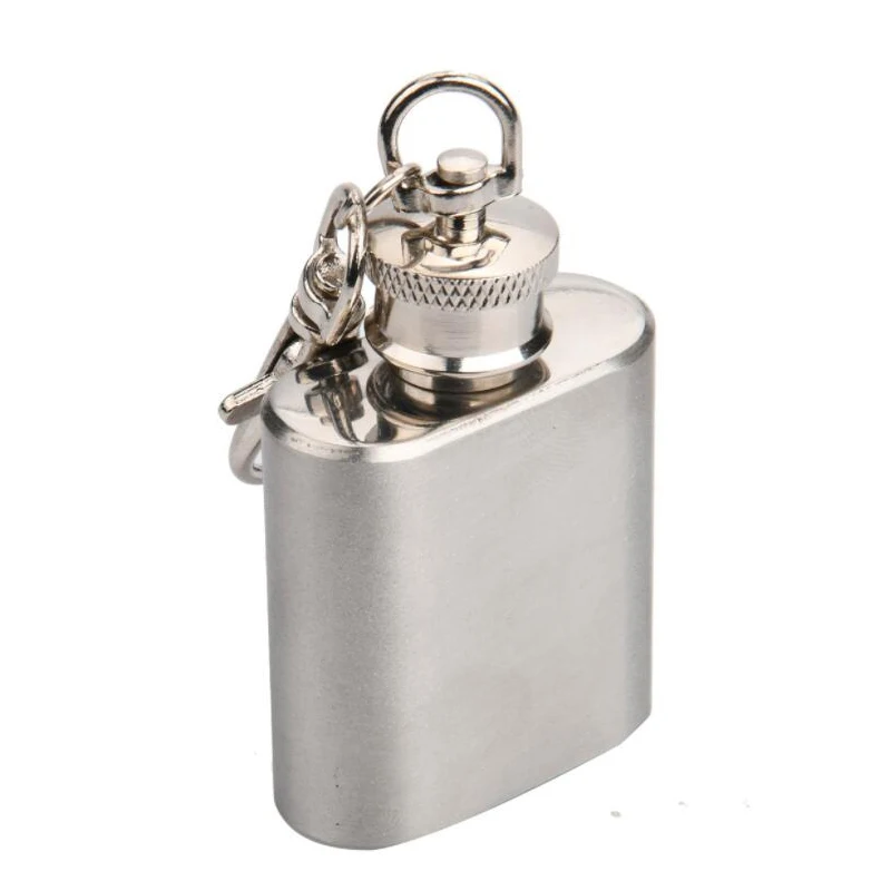 

New Pocket Mini 1oz Portable Stainless Steel Hip Flask With Keychain Alcohol Whiskey Liquor Wine Drinkware Flagon Pot