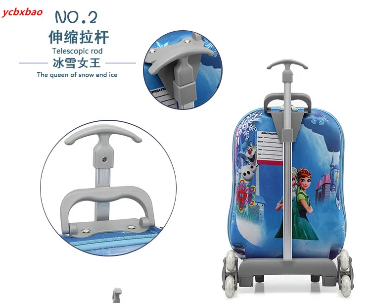 Детский 3D школьный рюкзак на колесиках для девочек, многоцветный чехол для костюма, школьный рюкзак с колесиком, чехол на колесиках