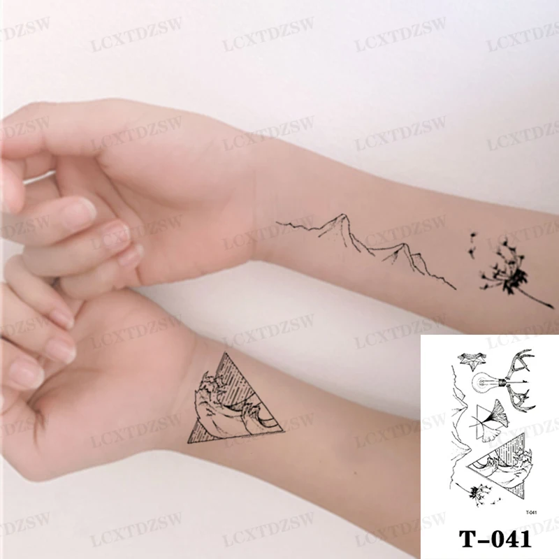 Men And Women Temporary Waterproof Tattoo Stickers, Flowers, Feathers, Bowknot, False Tattoos, Arm, Neck Waterproof Body Art