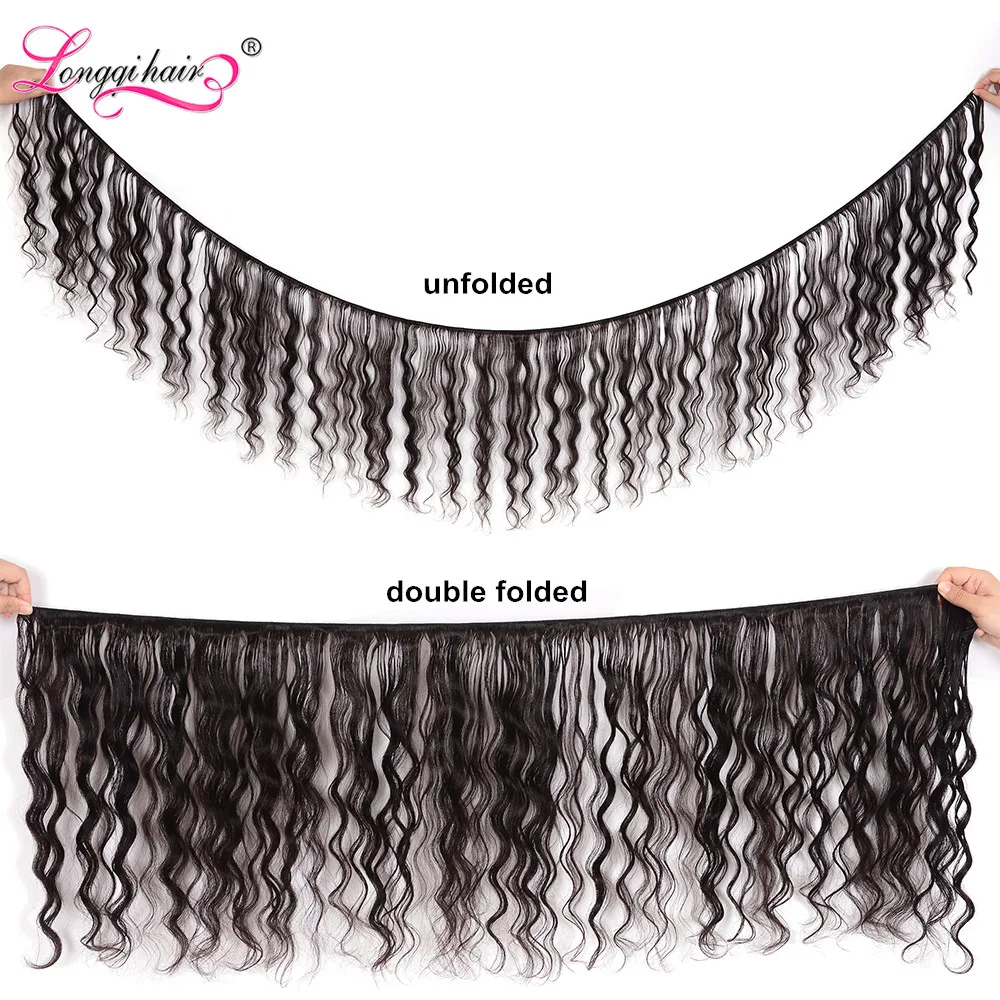 Longqi волосы натуральные волнистые пучки с фронтальной перуанские накладные заказ