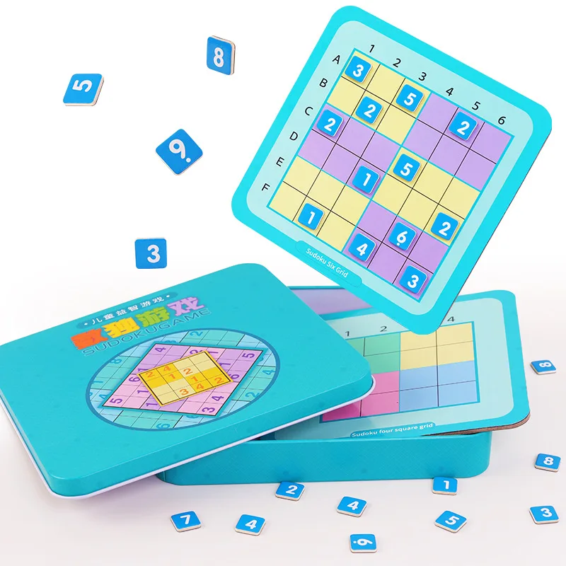Bambini Gioco di Scacchi Nove-Reticolo quadrato Sudoku Digitale Di Puzzle Magneticamente Riempito Digitale Puzzle Di Legno Giocattoli Per Bambini