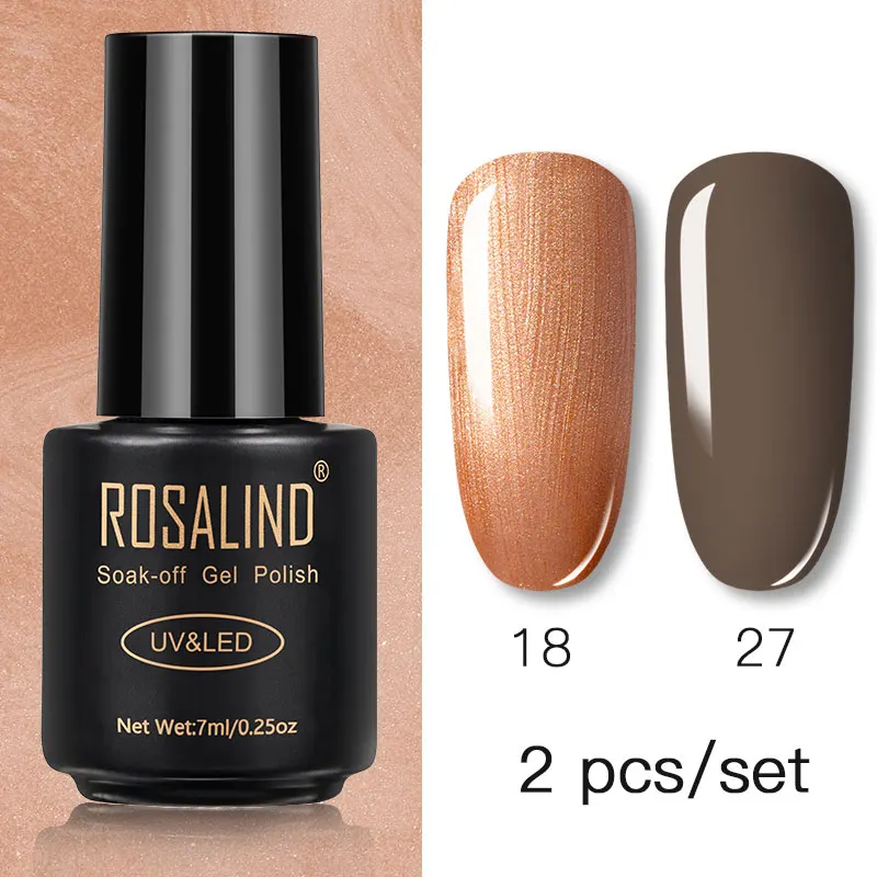 ROSALIND 2/4 шт набор гель лаков чистый цветной Гель лак для ногтей отмачиваемый УФ