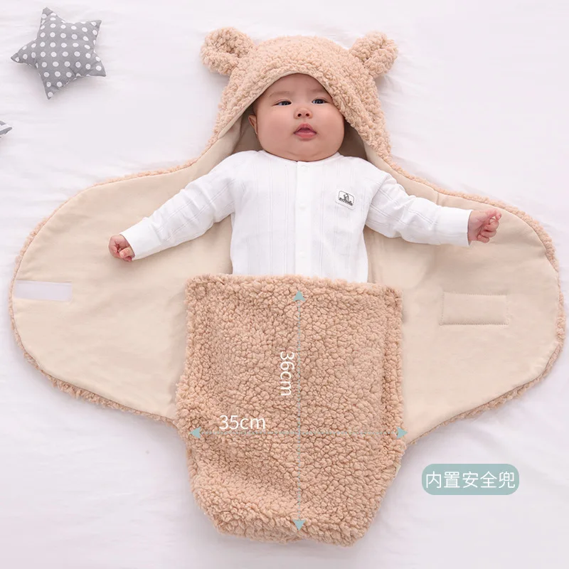 

Плотное бархатное детское одеяло из ягненка для осени/зимы, категория А, Стеганое теплое одеяло для новорожденных на все сезоны, универсаль...