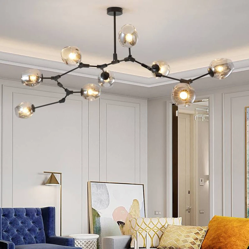 Скандинавский современный светодиодный светильник стеклянная люстра