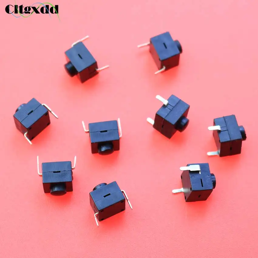 

Cltgxdd 100PCS Black Small Micro Self Locking Switch 8*8*8.4 2 Pin With Lock Light Touch Switchs 8x8 Flashlight Button Switch