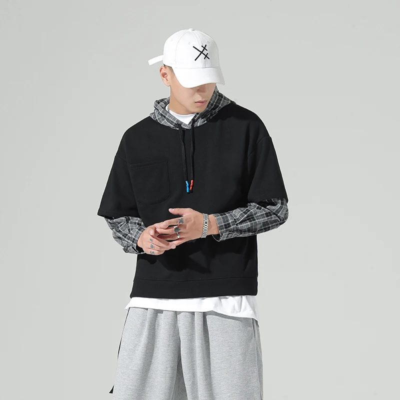 

Fashion Mens Hoodies Autumn Pullovers Male Sweatshirts School For Teenagers Streetwear Clothing Oversized Boys Couple Plaid Z223