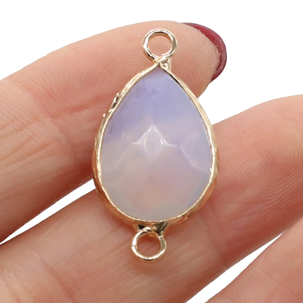 

10Pcs Natural Stone Charms Connector Drop Shape Opal Pendants for Jewelry Making DIY Necklace Earring Bracelet Ms Gift 14x27mm