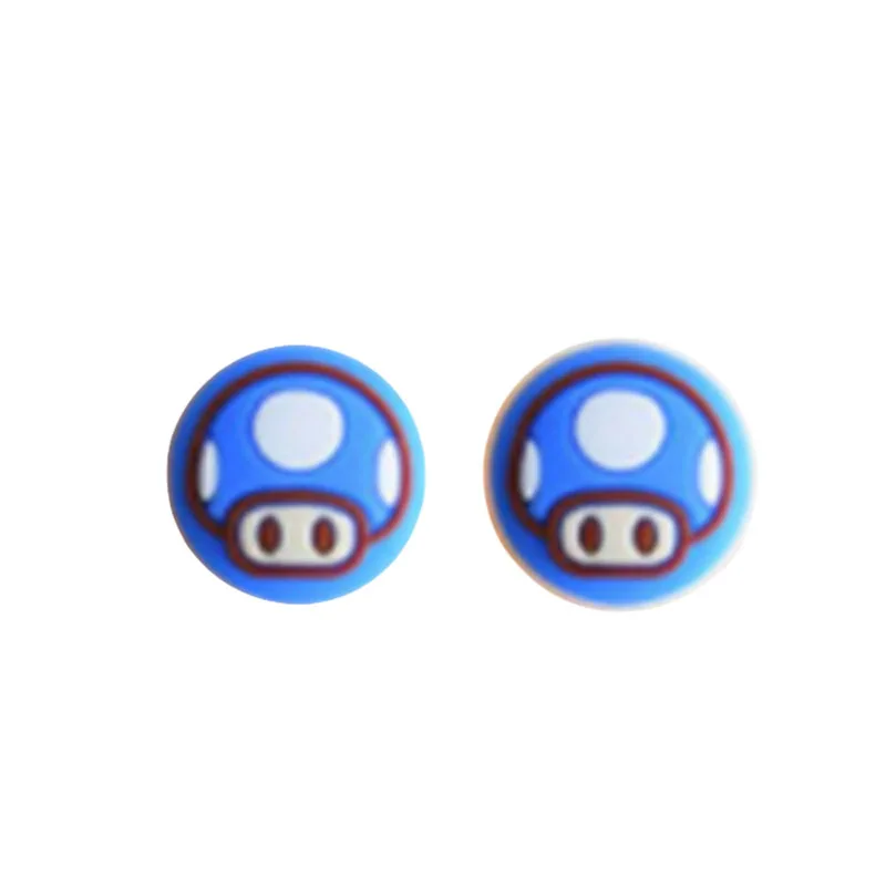Blue Mushroon 100 пар = 200 шт милые силиконовые ручки для большого пальца крышки кнопки для nintendo Switch Joy Con контроллер - Color: Blue Mushroon