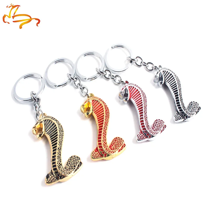 1 шт. 3D металлический кобры эмблема брелок для ключей со значком авто от