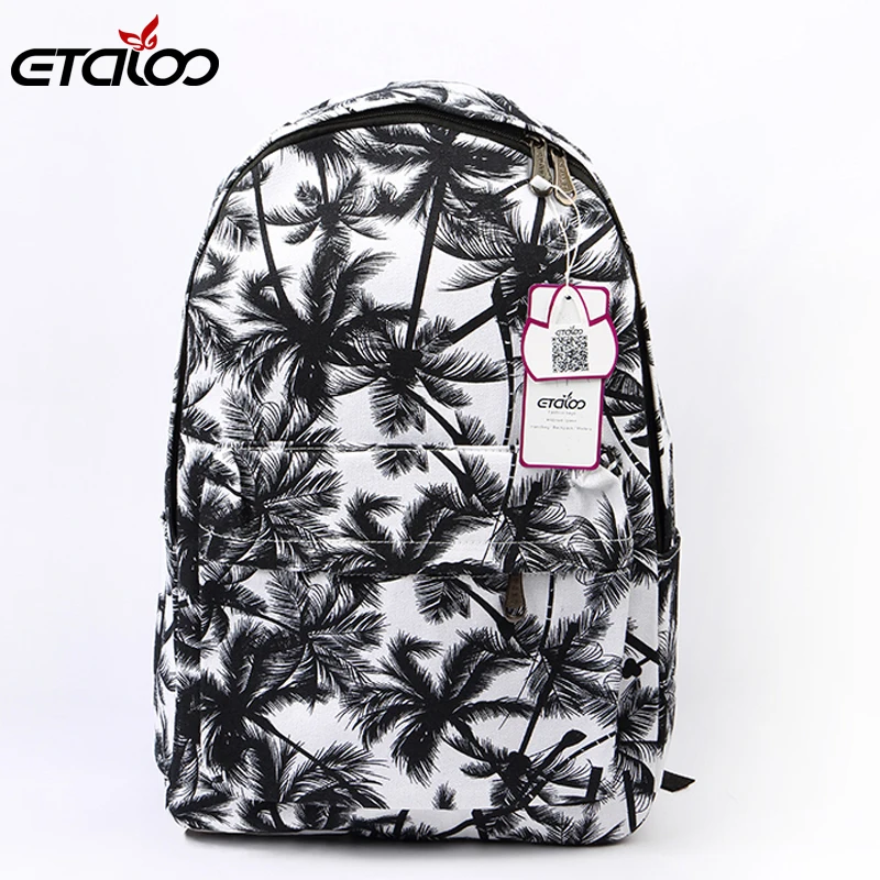 Женский рюкзак с принтом школьная сумка модный холщовый повседневные дорожные