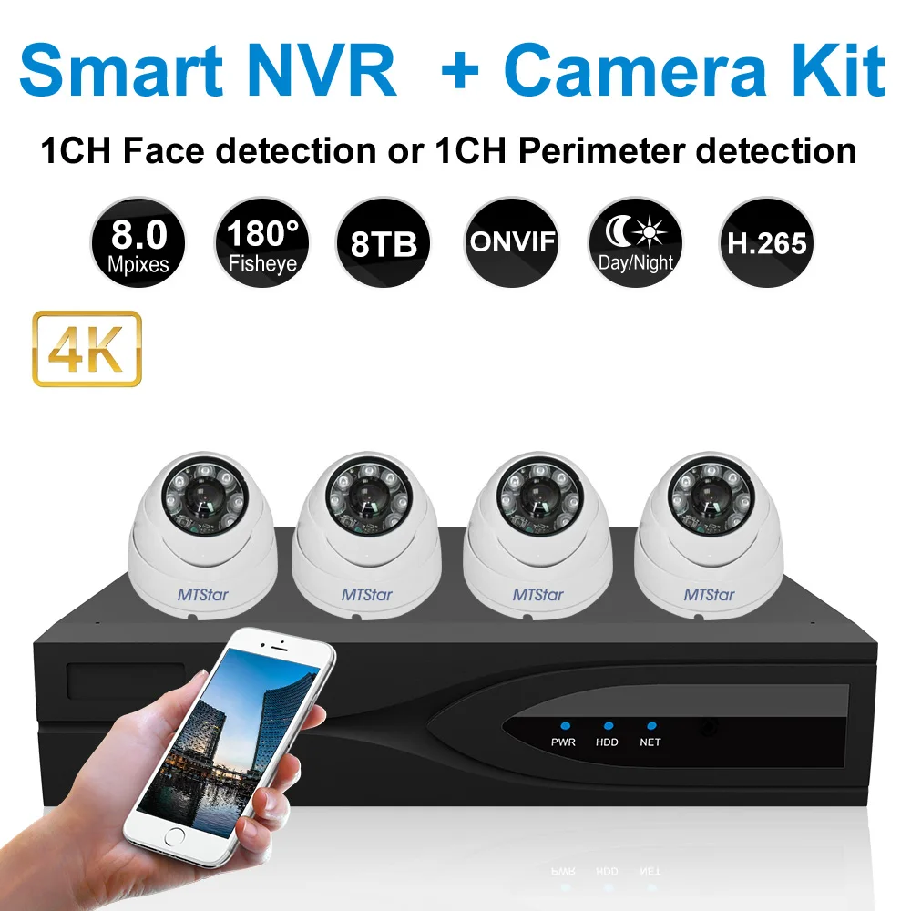 

IP-камера видеонаблюдения MTStar 4-канальная «рыбий глаз», 4K