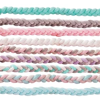 twist braid cot bumper soft protective strip for babies cradle bed braid knot pillow cushion bumper for infant crib bumpers