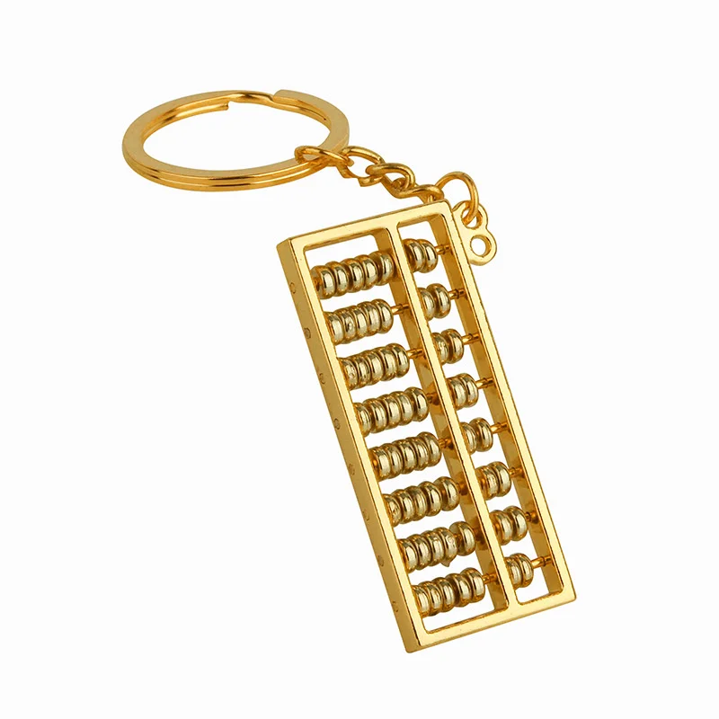 

Creative Stainless Steel Abacus Keyring Keychain Mobilizable 8 Rows Car Key Ring Keyfob Outdoor Backpack Camping Accessory