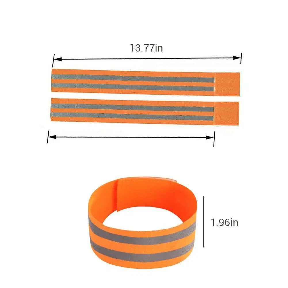 1pc Warning Wristband Safety Armband Bicycle Bind Pants Hand Leg Strap Reflective Tape Running Cycling Strips Outdoor | Спорт и