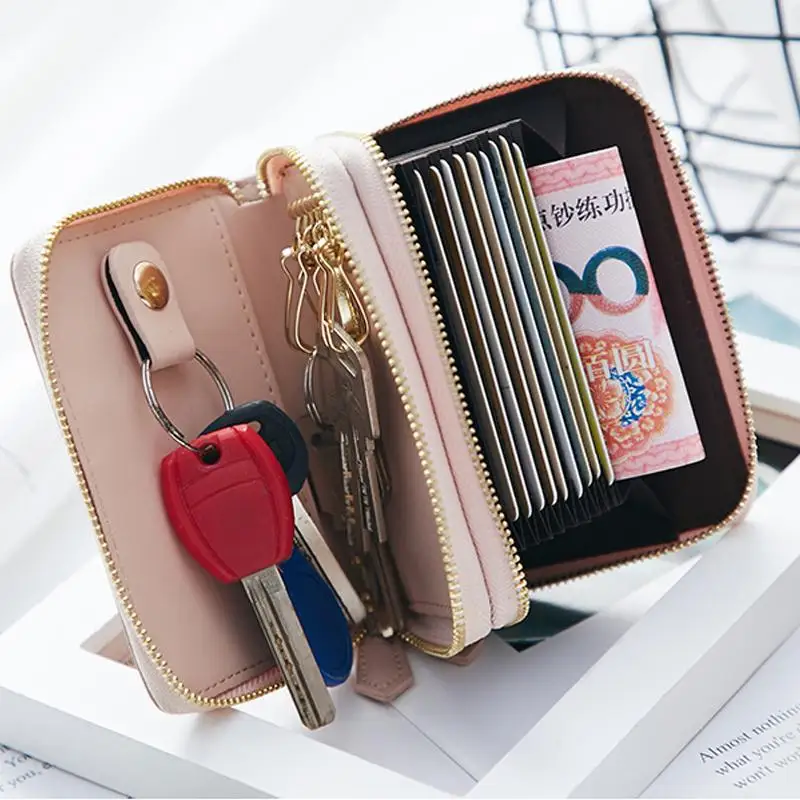 

Fashion Unisex Business Card Holder Women Credit Card Case ID Bag for Men Clutch Organizer Wallet Keys Slots Purse