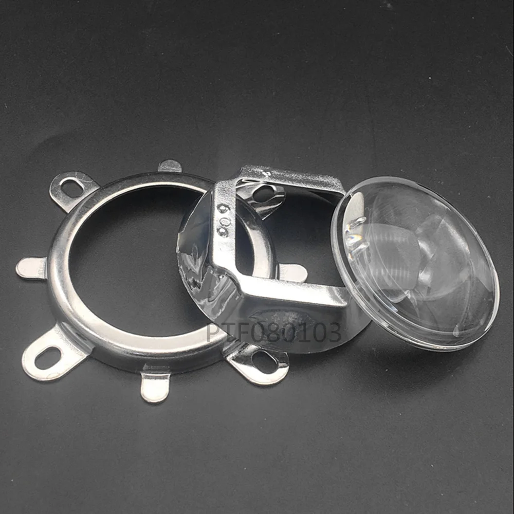 

5 PCS New 60-80 Degree of 30W 50W 100W LED 44mm Lens + Reflector Collimator + Fixed Bracket 3mm Thickness Bottom