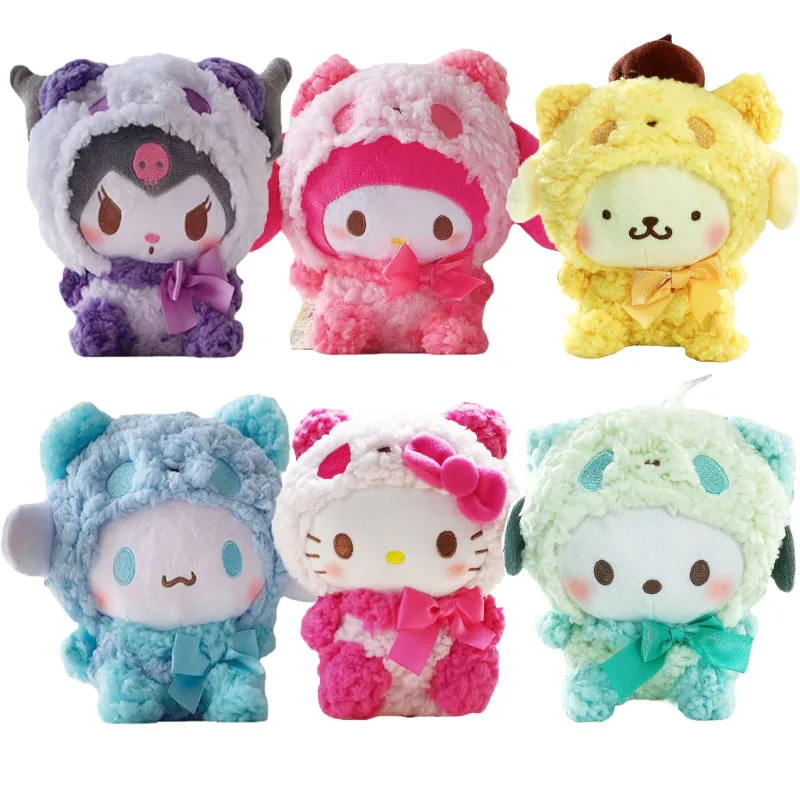 

16Cm/Pc Kuromi Sanrio Plush My Melody Kawaii Cinnamoroll Kittys Plushie Panda Cartoon Cute Dolls Anime Plush Toys For Girls Gift