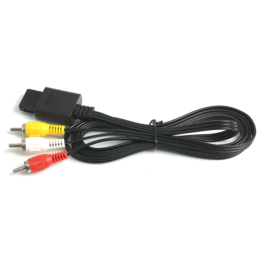 10 шт. 1 8 м 6 футов AV TV RCA видео шнур кабель для игрового кубика/для SNES GameCube/для N64 64
