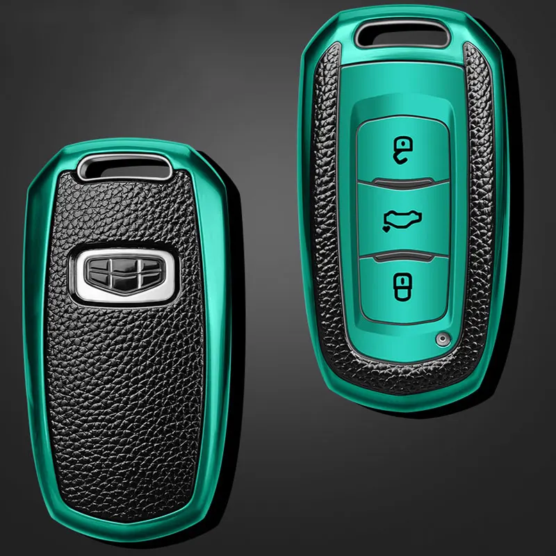

For Geely Atlas Boyue NL3 EX7 Emgrand X7 Borui SUV GT GC9 Car Smart Key Cover Bag Case Shell Protector Keychain Accessories