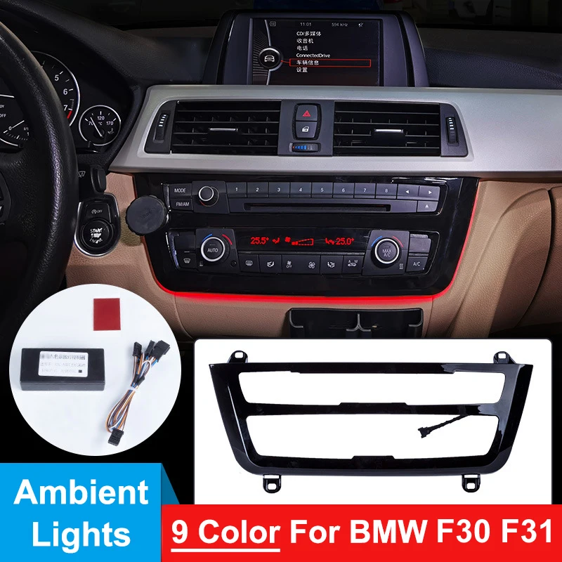 

9 Color LED Ambient Lights For BMW F30 F31 3 Series 2012-2018 Car Dashboard Center Console Ac Panel Light Decorative Lamp