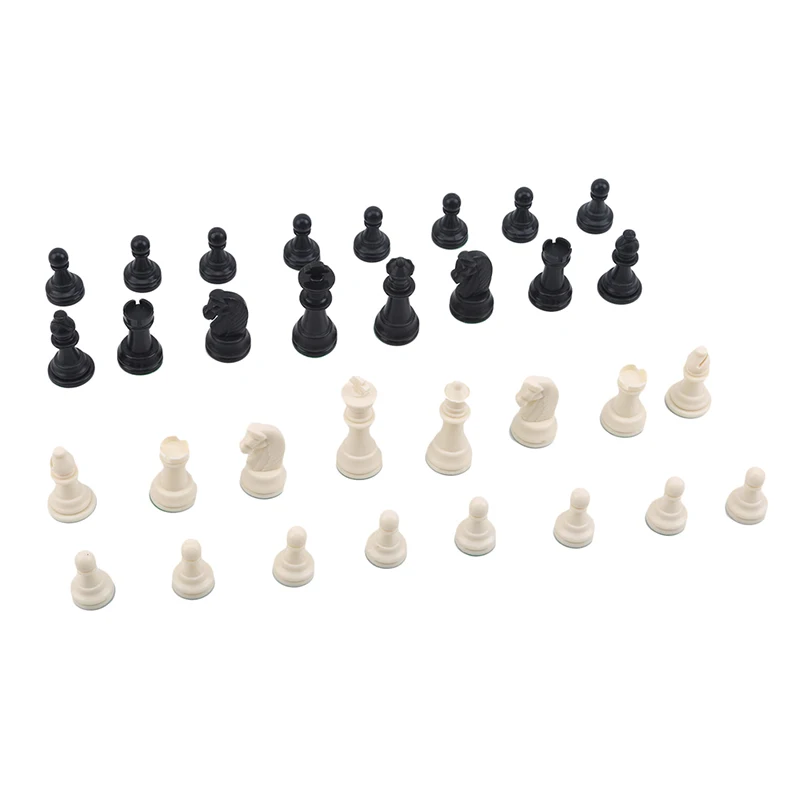 

Plastic Chess Pieces Complete Chessmen International Word Chess Set Black & White Chess Piece Entertainment Accessories