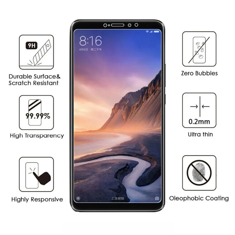 Защитное стекло закаленное для Xiaomi Mi Max 3 2 | Мобильные телефоны и аксессуары