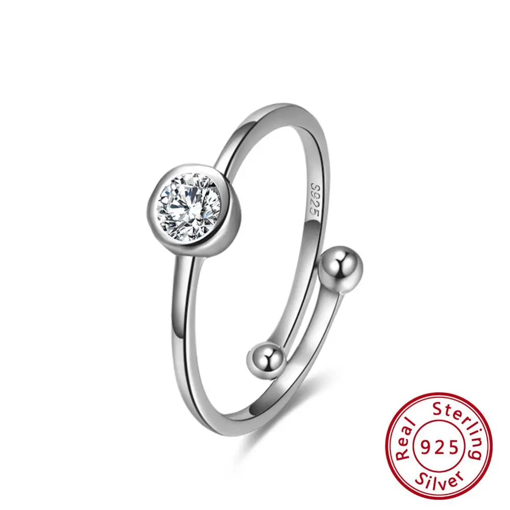 OSR117-W ORSA JEWELS Настоящее женское регулируемое 925 пробы Серебряное кольцо с синим кубическим цирконием женские элегантные кольца модные вечерние ювелирные изделия SR117 - Цвет камня: OSR117-W