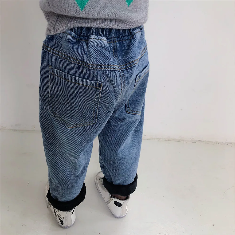 Новое поступление 2019 года Сезон Зима повседневные хлопковые утепленные джинсы в