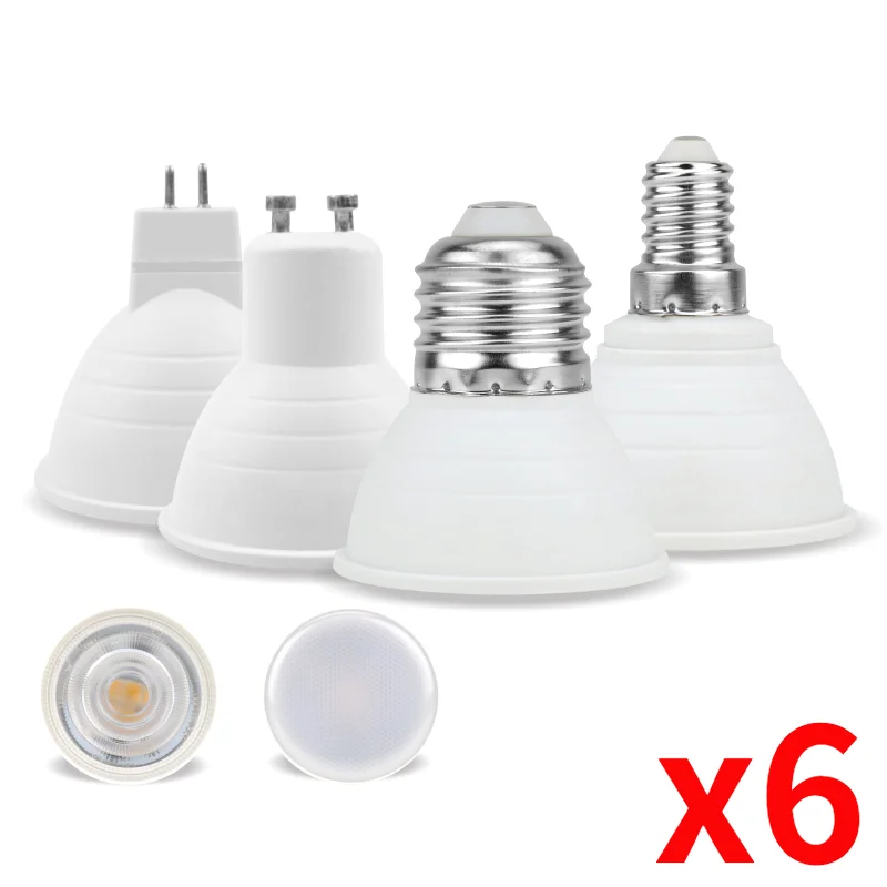 

6pcs/lot LED Bulb E27 E14 MR16 GU10 Lampada Led 7W 220V-240V 120/180 degree Bombillas LED Lamp Spotlight Lampara LED Spot Light