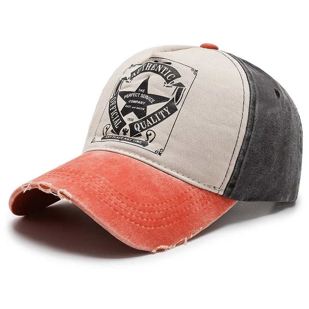 

Spring And Summer Unisex Baseball Caps Casual Style Cotton Retro Print Logo Old Treatment Outdoor Hats High Quality