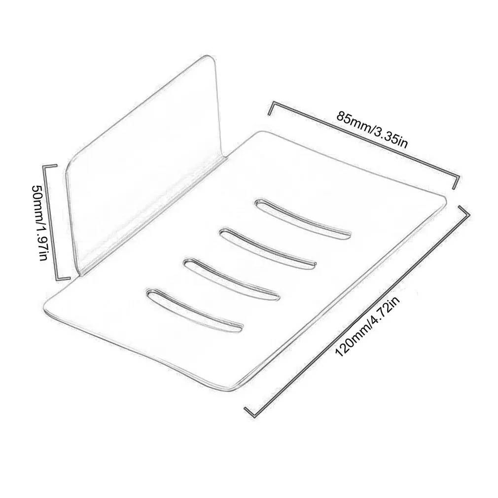 

Bathroom Non-perforated Aluminum Soap Dish Self-adhesive Stainless Steel Rust-proof And Durable Thicken Soap Dish