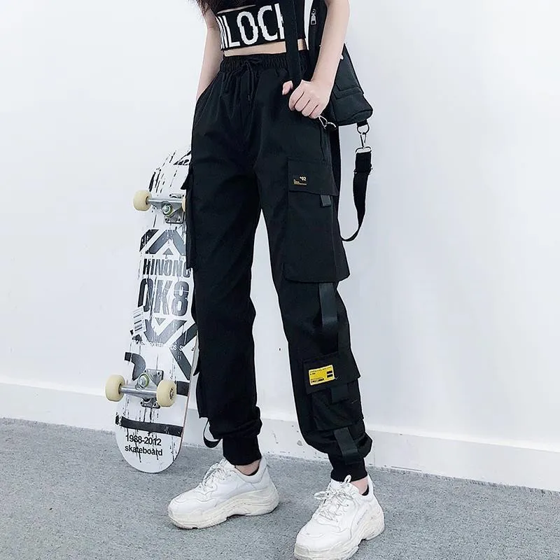 Женские уличные брюки карго Harajuku BF свободные с большим карманом женские высокой