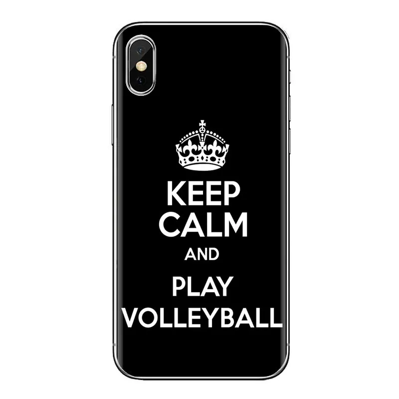 С надписью keep calm and play люблю волейбол для iPhone XS Max XR X 4 4S 5 5S 5C SE 6 6S 7 8 плюс samsung Galaxy J1 J3
