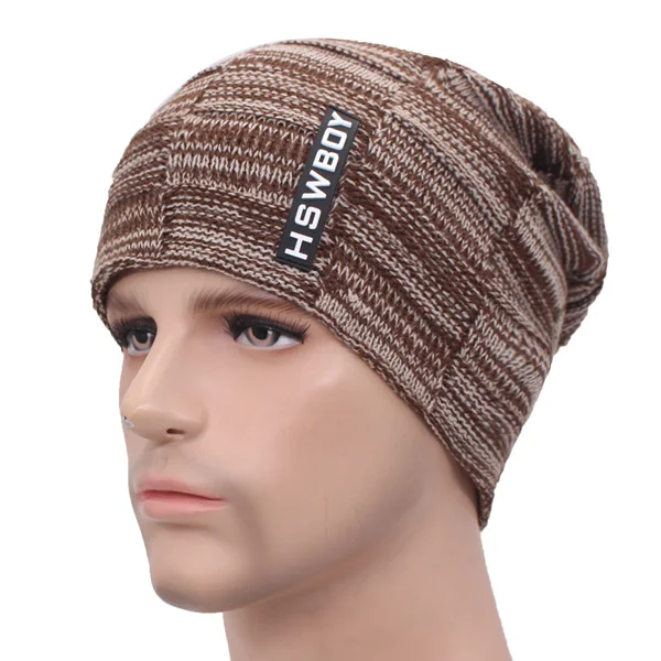 coffee hat AETRUE брендовая зимняя Шапки для Для мужчин Для женщин зимняя шапочки Для мужчин шарф вязанные шапки кепки мужская маска капор Теплый Шеи Шапка-бини - Цвет: coffee hat