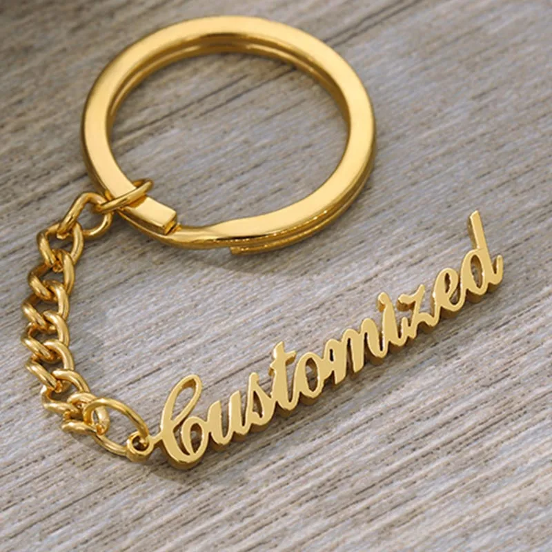 Заказные именные брелки Старый английский шрифт название брелок для женщин