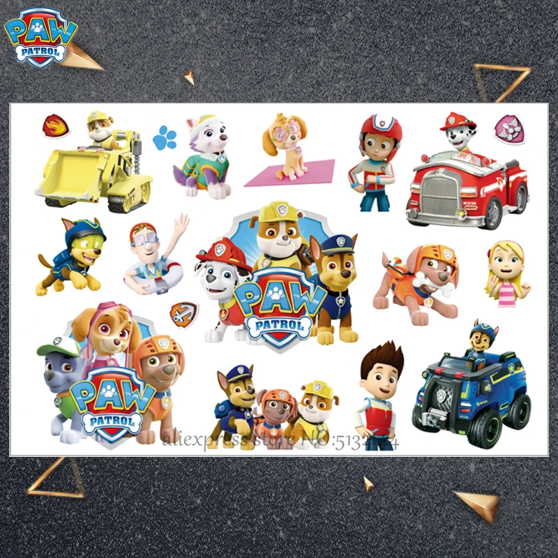 Paw Patrol Cartoon Temporary Tattoo Sticker For Boys Children Toys Tatoo Paper Paste Waterproof Party Kids Gift